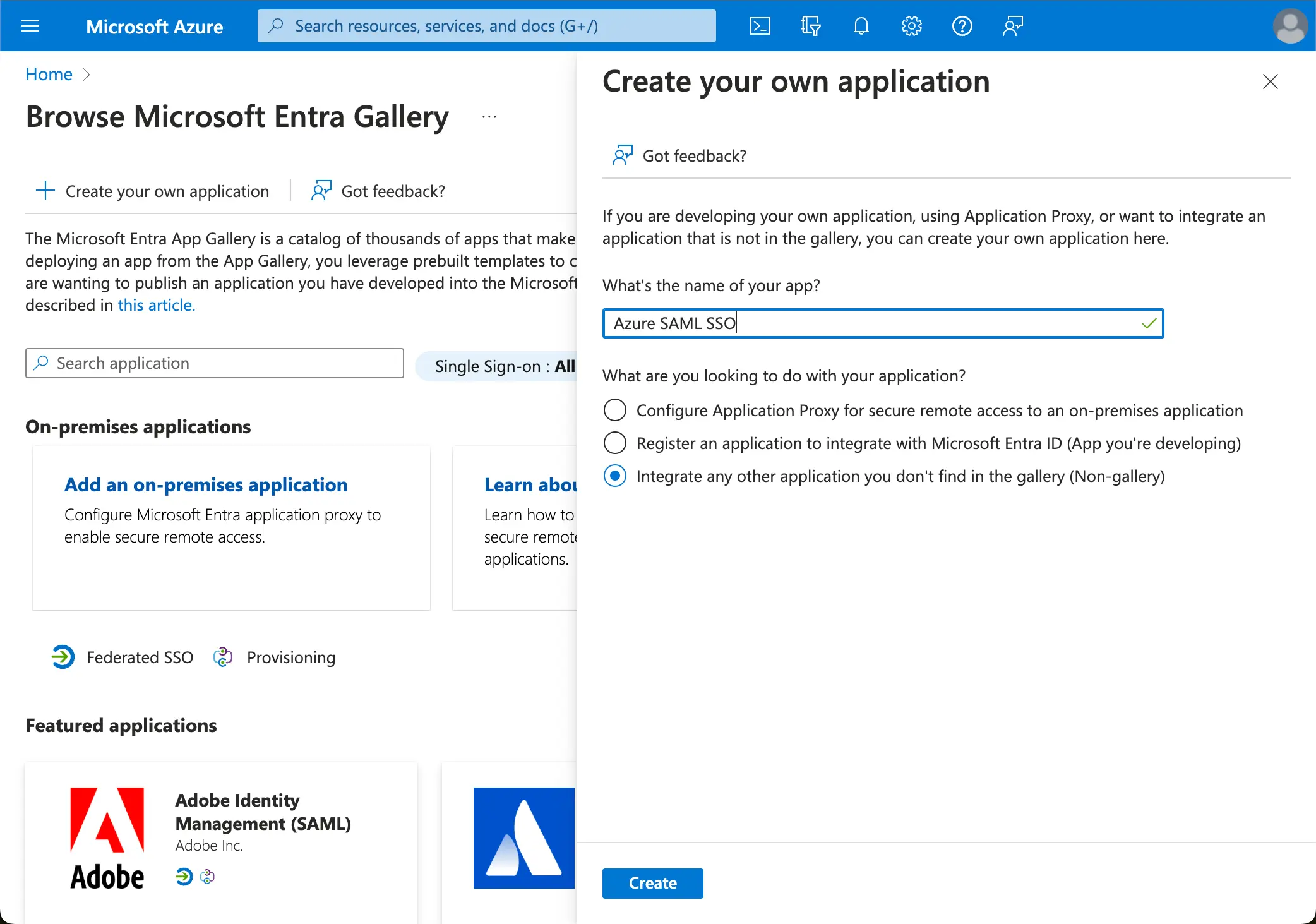 Azure AD crear aplicación
