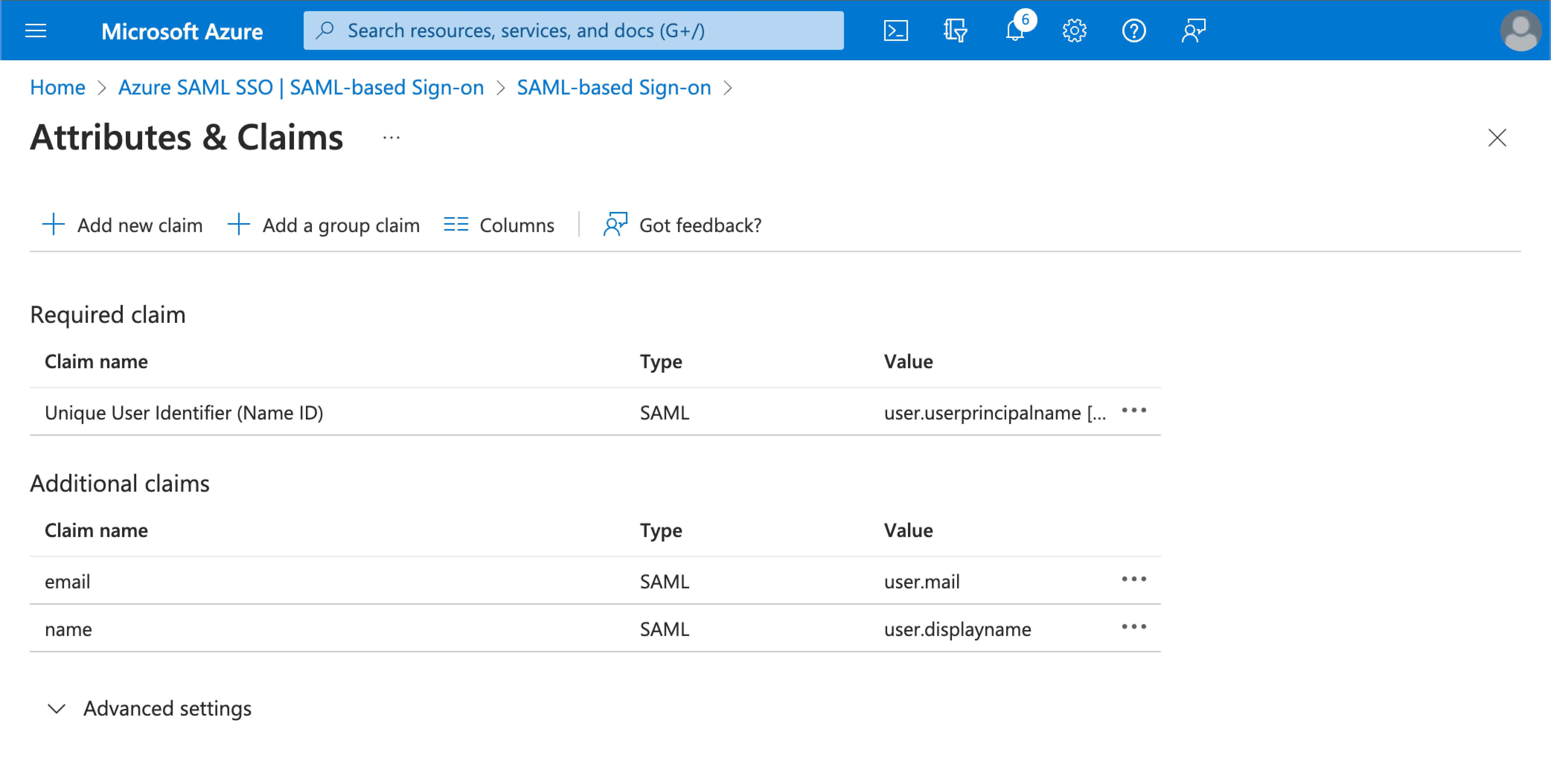 Mapeo de atributos Azure AD_Logto