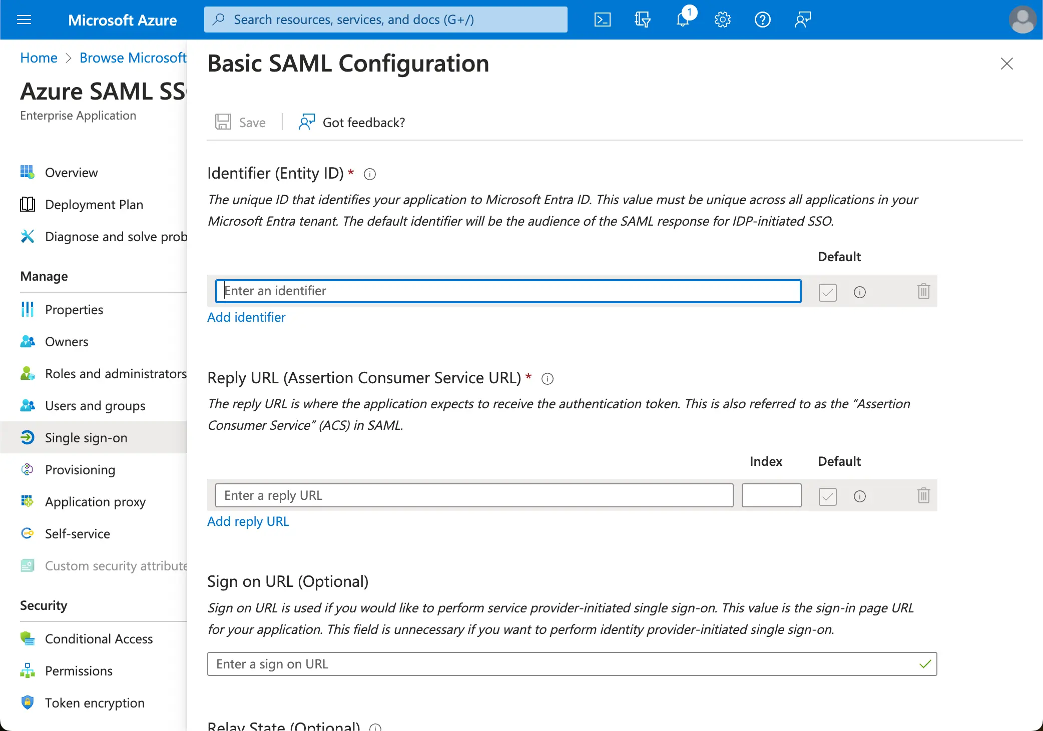 Configuración de SP de Azure AD